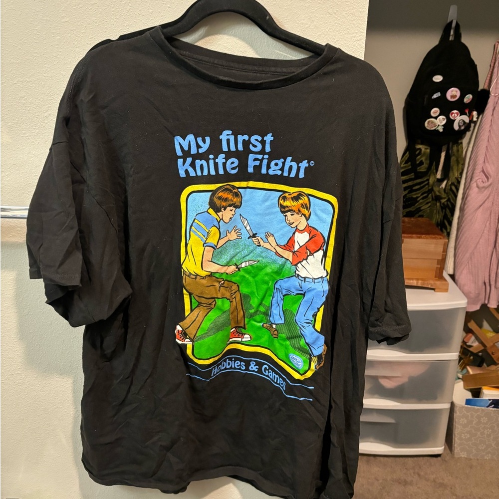 “My first knife fight” steven rhodes graphic tee